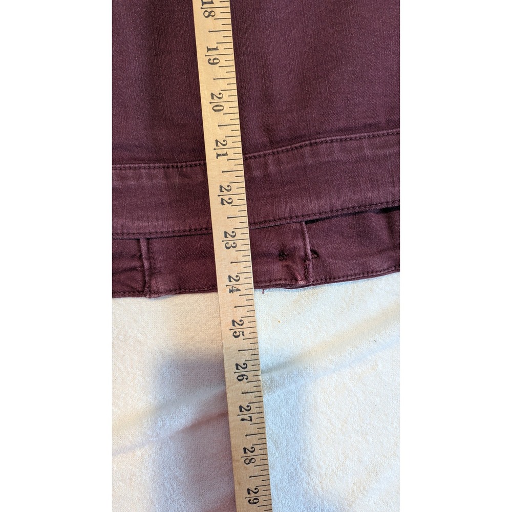 Belle By Kim‎ Gravel Women Burgundy Denim Jacket, Collared, Long Sleeves, Casual - Picture 11 of 11